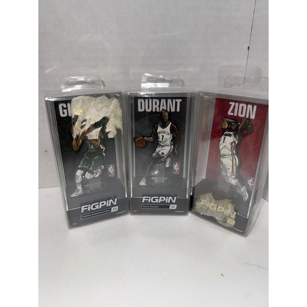 FiGPiN NBA Lot Giannis Antetokounmpo Kevin Durant Zion Williamson Enamel Pins